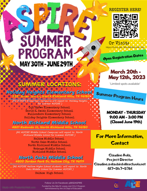 Summer ASPIRE Registration